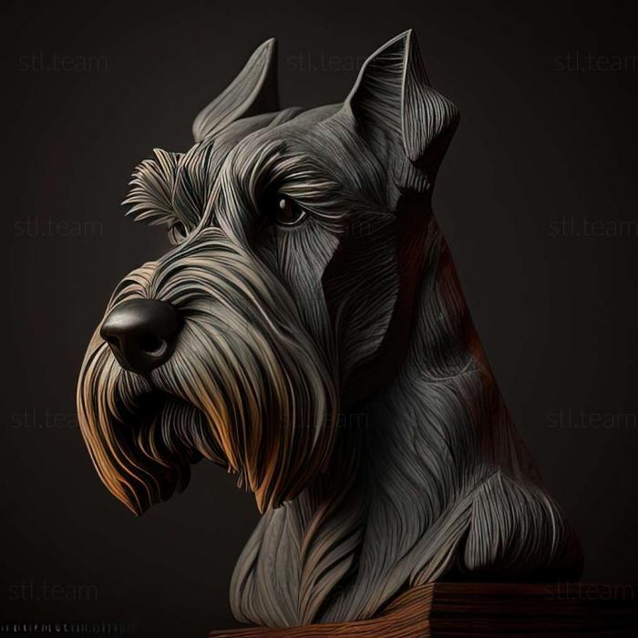 3D model Zwergschnauzer dog (STL)